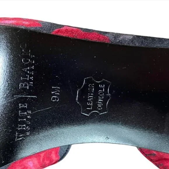 White House Black Market High Heel Peep Toe Floral Slingbacks Size 9M EUC - Picture 14 of 14